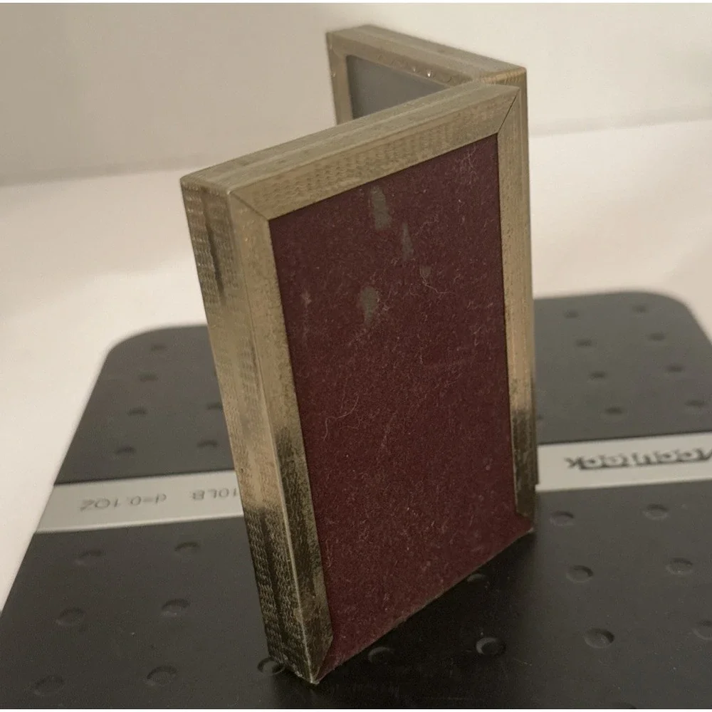 Vintage Gold Tone Metal Bi-Fold Double Hinged Picture Frame-3.25